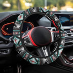 Car Steering Wheel Cover, 15 Inch Soft Breathable Steering Wheel Protector for Women Men, Universal Fit for SUV Sedan Van Truck, Aztec Geometric Horse Gray Teal