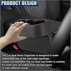 ZIMISI Car Cup Holder, Leather Front Console Gap Filler Organizer (Black) | Car Seat Gap Filler Storage Box, Multifunctional Car Cup Drink Holder, Coin Bucket, Cell Mobile Phone Holder
