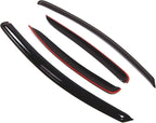 WD2-322 Dark Smoke 4 Pcs Set Window Visor (Outside Mount) Deflector Rain Guard Compatible with 2004-2008 Mitsubishi Galant Sedan