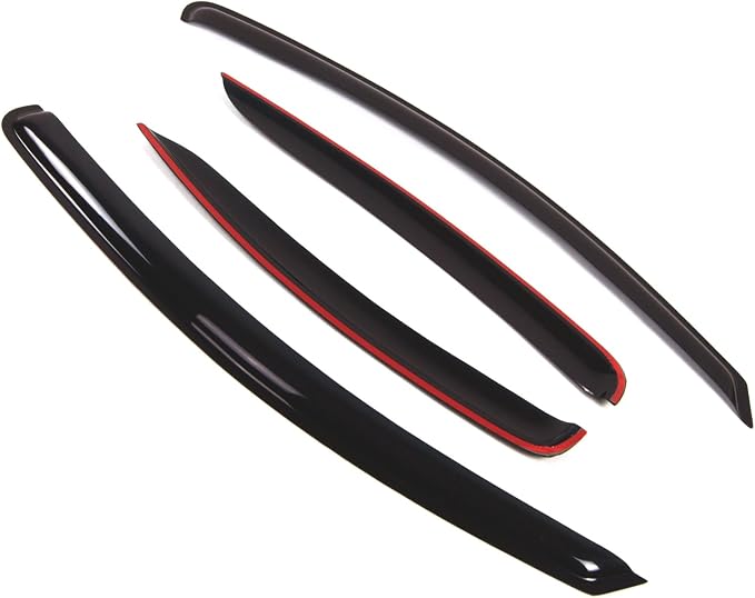 WD2-322 Dark Smoke 4 Pcs Set Window Visor (Outside Mount) Deflector Rain Guard Compatible with 2004-2008 Mitsubishi Galant Sedan