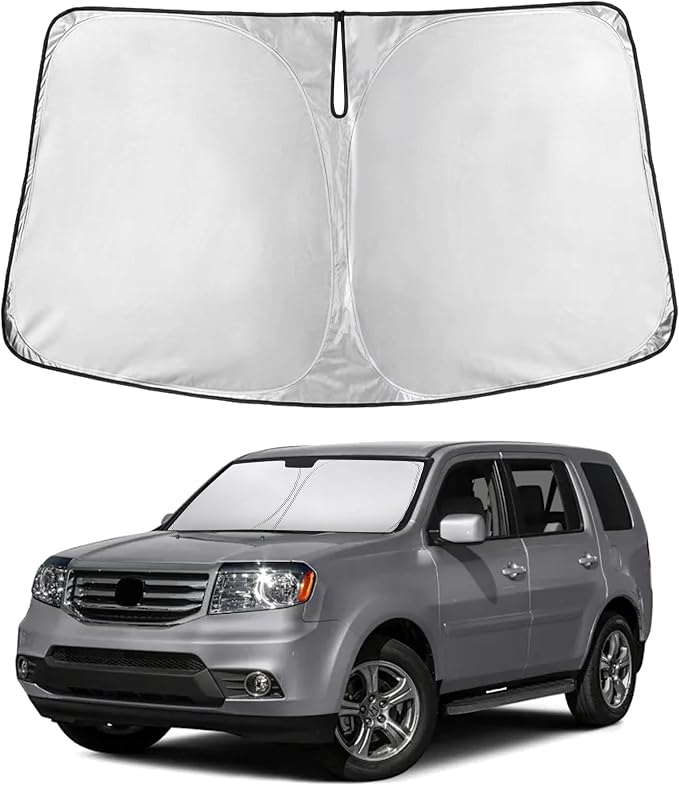 Windshield Sunshade Compatible for Honda Pilot 2009-2013 2014 2015, Sun Visor for Front Windshield & Window Sun Shade Cover, UV Heat Blocker & Protector, Car Accessories