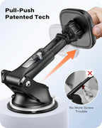 for MagSafe Car Mount, Dashboard & Windshield Suction Cup Holder with Telescopic Arm, Magnetic Phone Holder for Your Car, Designed for iPhone MagSafe Case (Black-Magsafe)