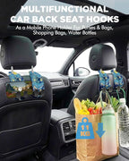 Purse Holder for Car, 2 Pack Heavy Duty Purse Hanger for Car, PU Leather Car Seat Hooks for Purses and Bags, Cute Starry Sky Mountain Headrest Organizer for Handbags & Backpacks