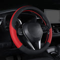 Auto Car Leather Steering Wheel Cover Anti Slip Wrap 15" (Red)