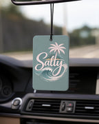 Coastal Beach Car Air Freshener 4 Pcs Coconut Scented, Summer Turtle Pink Bow Palm Tree Car Accessories Mirror Decor for Women, Girly Beachy Hanging Air Freshener for Cars Closet Drawer Books