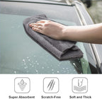 30 Pcs 16 x 16 Inch Microfiber Towels for Cars, 500 GSM Edgeless Plush Car Detailing Towels, Lint Free Scratch Free Cleaning Cloths for Drying, Washing, Polishing, Waxing, Auto & Home (Gray)