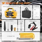 Portable DC 12V Heavy Duty Tire Inflator Dual Cylinders and Dual Motors Tire Pump 150PSI Air Pumps Auto Shutoff with Screen and LED Light Air Compressor for Pickup Truck ORVs SUVs Cars