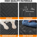 Dog Back Seat Extender for Truck,Truck Seat Cover Back Seat,Dog Hammock for Truck,Pet Seat Covers for Dogs,Hard Bottom Seat Extender for Dogs(Black,for Full Size Truck)
