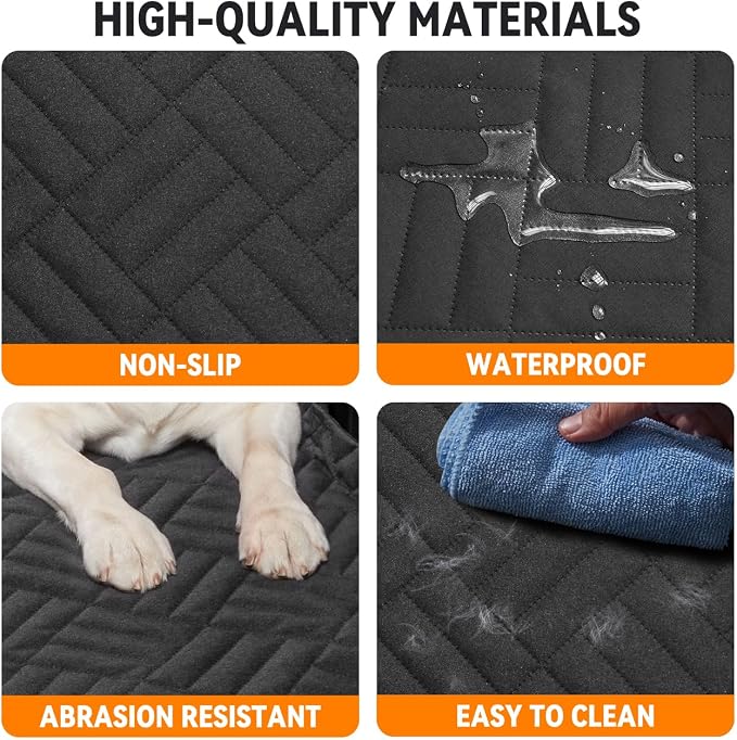 Dog Back Seat Extender for Truck,Truck Seat Cover Back Seat,Dog Hammock for Truck,Pet Seat Covers for Dogs,Hard Bottom Seat Extender for Dogs(Black,for Full Size Truck)