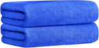 Large Bath Towels Set of 2, 30x60 Inches, Dark Blue | Microfiber, Hanging Loop, Soft Absorbent, Quick Dry, Lint-free, Use for Back-to-School dorm, Spa, Sauna, Salon