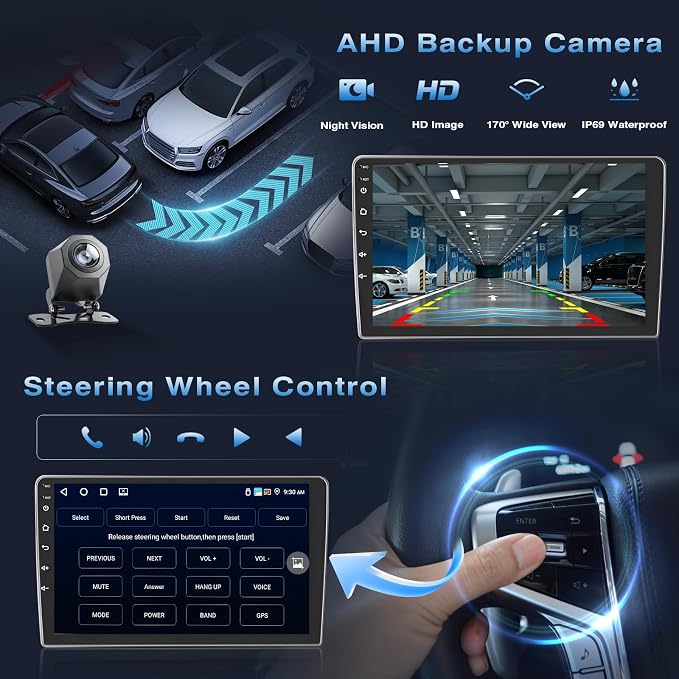[4G+64G] Android Car Radio for Kia Sportage 2010-2016 with Wireless Carplay Android Auto, 9 Inch HD Touchscreen Car Stereo with WiFi GPS Bluetooth5.0 FM/RDS 32EQ SWC Backup Camera MIC