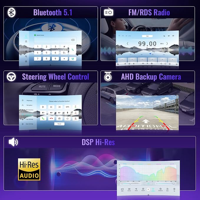 5G Wifi 8-core 4G+64G Car Stereo for Honda Civic 2013-2017 with 9-Inch 1280P QLED Touchscreen Wireless Carplay Android Auto OTA, Bluetooth 5.1 Car Radio DSP/Hi-Res Audio WIFI SWC GPS AHD Backup Camera