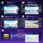 5G Wifi 8-core 4G+64G Car Stereo for Honda Civic 2013-2017 with 9-Inch 1280P QLED Touchscreen Wireless Carplay Android Auto OTA, Bluetooth 5.1 Car Radio DSP/Hi-Res Audio WIFI SWC GPS AHD Backup Camera
