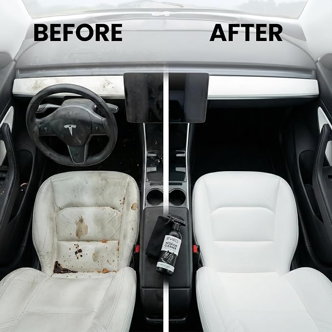 TESLA Interior Cleaner Kit - (16oz) Tesla Model Y Juniper Accessories & Tesla Model 3 Accessories | Tesla Seat Cleaner, Car Interior Cleaner - Car Leather Cleaning | Tesla Model S 3 X Y 2026