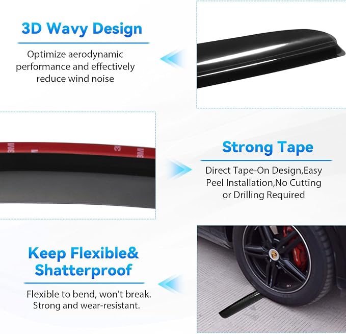 2pcs Smoke Tint Sun Rain Guard Vent Window Visors Compatible with 2015-2023 Ford Mustang 2-Door Coupe, Outside Mount Tape On Style Acrylic Set of 2 Front