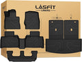 Floor Mats & Cargo with Backrest Mat for Ford Explorer 7 Seats 2020-2025 2026 7 Passenger(Not Fit 6 Seats), Custom Fit All Weather Protector TPE Easy Clean Floor Liners, 5pcs Full Set Black