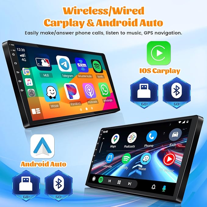 [DSP & EQ] 2+64G Car Radio for Honda Pilot 2006-2008 with Wireless Carplay/Android Auto, 9 Inch Touch Screen for Pilot Car Stereo with Bluetooth, GPS Navi, 5GHz WiFi, 28UI, FM/RDS + Backup Camera