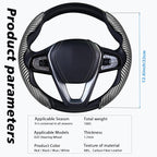2pcs Car Steering Wheel Cover,Anti-Skid Carbon Fiber Steering Wheel Protector for Men Women,Multiple Color Options,Universal for Most Car Interiors Accessories (Bright Silver)