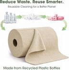 Microfiber Cleaning Cloth Roll - 100 Pack Tear Away Microfiber Paper Towels, Reusable, Washable, Scratch-Free, Kitchen Towels for Car, Home, Kitchen, Glass, Dishes(Desert Gold)