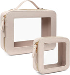 Travel Clear Makeup Bag Set, TSA Approved Cosmetic Bag Case with Zipper Portable Makeup Pouch Toiletry Bag Traveling Cosmetic Organizer Storage Bag Car Organizer Car Essentials
