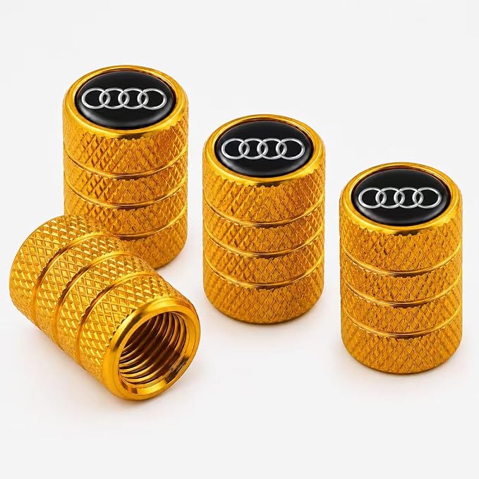 Car Tire Valve Stem Caps for Automobiles,Dust Caps Compatible with Audi A1 A3 RS3 A4 A5 A6 A7 RS7 A8 Q3 Q5 Q7 R8 S Series Car Tires，Alloy Leak-Proof Valve Cover