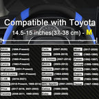 Customized Auto Car Steering Wheel Cover for Toyota Rav4 Corolla Camry Highlander (Black+Blue)