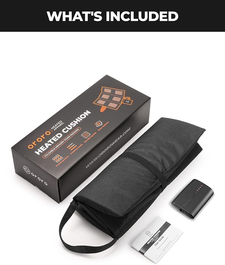 Heated Seat Cushion with Battery Pack, Foldable USB Heated Seat Cover Pads for Office Chair, Stadium, Camping