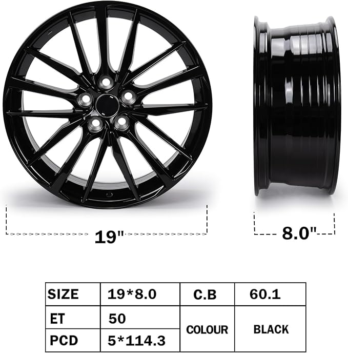 New 19" x 8'' Alloy Replacement Wheel Rim Compatible with Toyota Camry XSE 2018 2019 2020, Direct Fit, OEM Design Replacement Rim