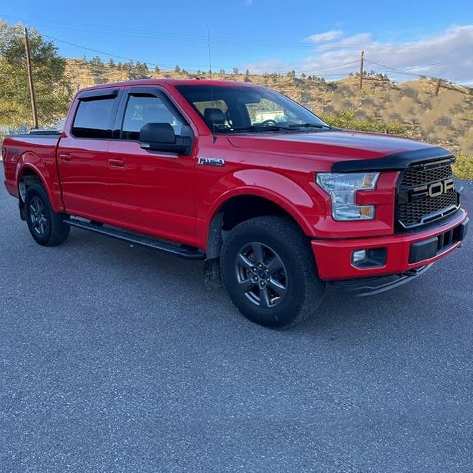 Side Window Visors Rain Guards Vent Deflectors for 2015-2025 Ford F150 Crew Cab, 2017-2025 F250 F350 SuperDuty Crew Cab, Window Vent Sun Shade Truck Accessories 4pcs 94975