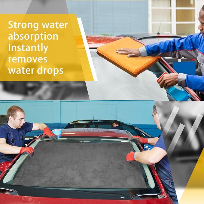 2 Pcs Giant Car Drying Towel 55'' x 28'' Microfiber Towels Great Thick Soft Plush Towel Streak Free Lint Free Reusable Cars Accessories Highly Absorbent Quick Effortless Dry for Car Truck Suv