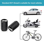 Tire Valve Stem Caps for Jeep vMetal Car Wheel Air caps Auto Valve Stem Caps Accessories 4 Pcs Black