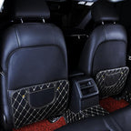 Childproof Back Kick Pad Scratch Protector Leather Storage Pockets for Family Travel Kick Mat