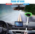 Windshield Cleaning Tool, Car Window Cleaner with Extendable Long Handle and 4 Washable Reusable Microfiber Pads, Auto Interior Exterior Glass Wiper Cleaning Kit Universal for Office and Home (Green)
