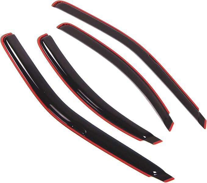 WD2-140i Dark Smoke 4 Pcs Set Window Visor (in-Channel) Deflector Rain Guard Compatible with 1995-2000 Ford Contour