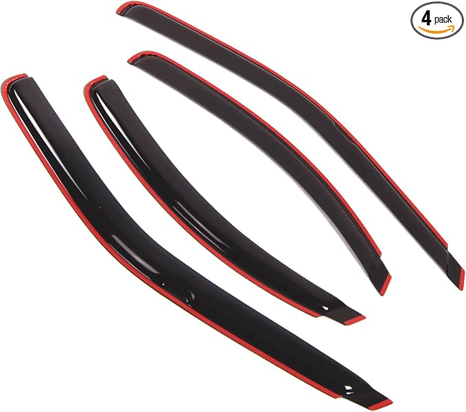 in-Channel Window Vent Visors Rain Guards Compatible with Mercury Mystique 1995-2000 | Side Window Wind Deflectors Rain Shields | Smoke Tinted, 4 Pcs Set, DGWV-140i-2