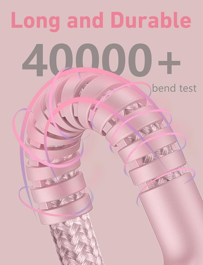 USB A to USB C Cable Fast Charging 3FT, 2Pack USB to USB C Charger Cord, Upgraded Extra Durable Braided USBC Cable Compatible with iPhone 17 16 15 Pro Max,Samsung Galaxy S10 S9 Plus and More -Pink