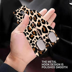 Car Seat Headrest Hook, Universal Leather Cute Hanger Holder Hook, Storage Organizer Interior Accessories for Purse Bags Handbag Luxury Leopard Red
