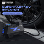 Tire Inflator Portable Air Compressor, 12V DC Car Air Pump with Auto Shutoff, 150 PSI Digital Gauge, LED Light, Metal Valve Connector, Accessories for Cars, Blue