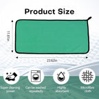 3PCS Car Microfiber Towels, 23.62"×11.81" Lint-Free Microfiber Towels for Cars Wash Drying, Super Absorbent Cleaning Cloths, Reusable Washing & Detailing Towel, Car Cleaning Supplies (Green)