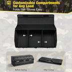 Car Trunk Organizer for SUV and Sedan, Tactical‑Black, 29.5 in | Tactical & Aerospace Oxford, Extra‑Large, Hinged Lid, Collapsible & Adjustable, Water‑Resist & Dust‑Proof