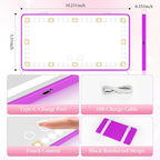 Car Sun Visor Vanity Mirror - Rechargeable Makeup Mirror with 60 LEDs, 3 Light Modes & Dimmable Touch Control for Cars, Trucks, SUVs, Car Interior Accessories for Women (Purple)
