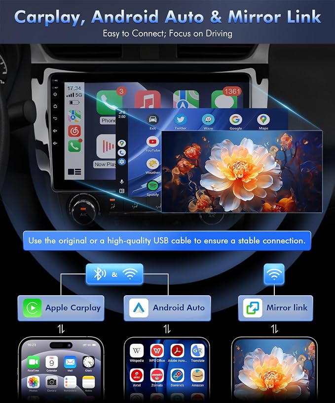 VQU 8Core Car Radio for Nissan Sentra 2013 to 2019 Stereo Apple Carplay Android Auto, 10.1" IPS Touch Screen for Sentra GPS Navi FM RDS DSP BT 5G WiFi SWC Camera, Fit BO.SE & Large Screen, 4G+64G