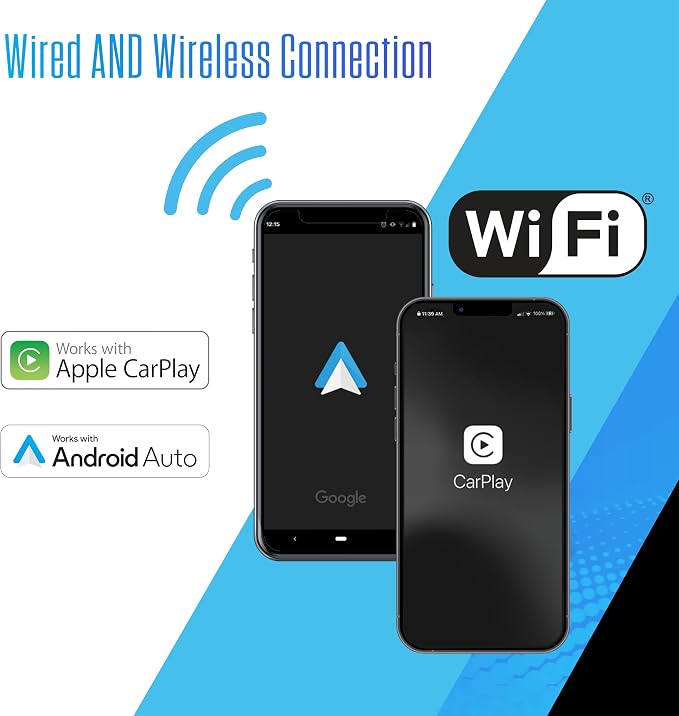 J3CA7W 7" Wireless Apple CarPlay Android Auto Double DIN Car Stereo | Wired or wireless Certified Apple CarPlay and Android Auto, 7-inch touchscreen, Bluetooth, backup camera input, USB