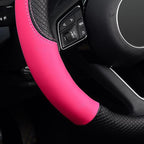 Steering Wheel Cover, Universal Fit 15 Inch Microfiber Leather Car Wheel Protector, Anti-Slip, Pink