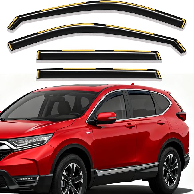 Front Rear in-Channel Window Visors Rain Guards Vent Deflectors Compatible with 2023-2026 Honda CRV Sun Shades Dark Smoke 23 2024 2025 26 CR-V