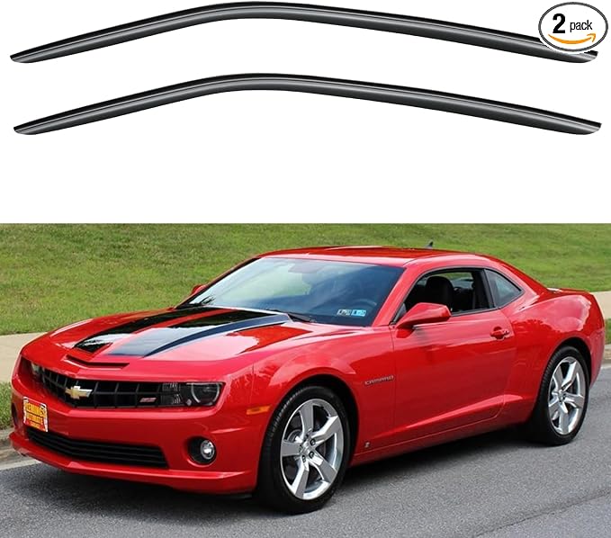 Window Visors Rain Guards Shield for 2010-2025 Chevy Camaro Coupe, Out-Channel Window Vent Wind Deflectors Visors Shades for 10-25 Camaro (Excludes Convertible)