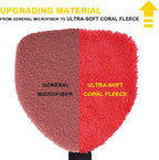 Car Windshield Cleaning Tool Bonnets - 6 Pack, 5” Windshield Cleaner Wand Cloths Replacement Pads Thickened Red Coral Fleece Car Window Glass Cleaner Bonnets