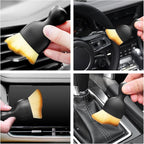 Car Interior Cleaning Brush with Ultra Soft Bristles, Car Duster Interior, Auto Detailing Brushes Dusting Car Accessories for Dashboard, AC Vents, Leather, Scratch-Free (1Pcs_Yellow)