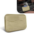 Car Seat Side Pocket Organizer, PU Leather Car Seat Gap Filler Bag, Car Seat Pocket Storage Bag for Phone, Keys, Sunglass, Wallet, Car Organizer Accessories for Seat, Door, Window (Beige)
