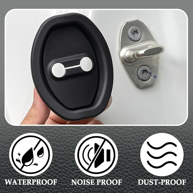 4PCS Upgraded Car Door Latch Guard Cover,Silicone Car Door Lock Cover for Car Door Protector and Noise Reduction,Universal Automotive Exterior Accessories (4 PCS)